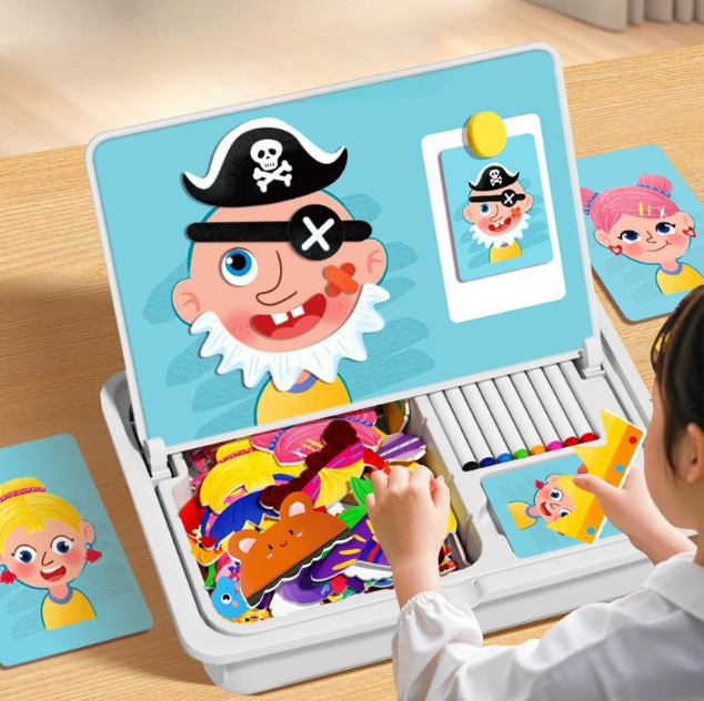 Magnetische puzzels Gezicht aankleden Reisspel Dubbelzijdig Educatief speelgoed voor kleuters