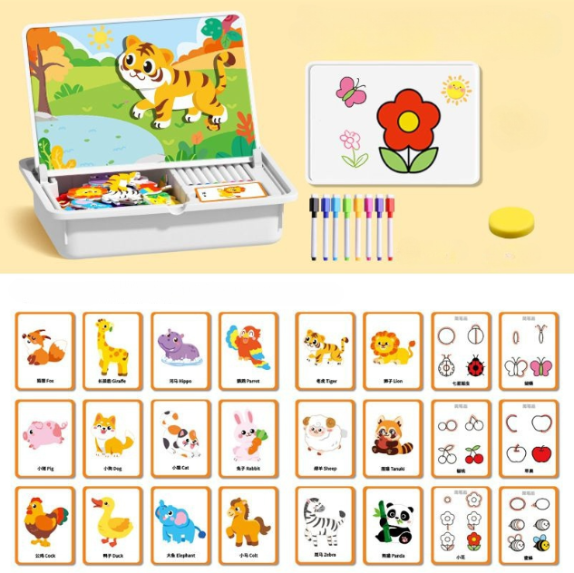 Magnetische puzzels Gezicht aankleden Reisspel Dubbelzijdig Educatief speelgoed voor kleuters