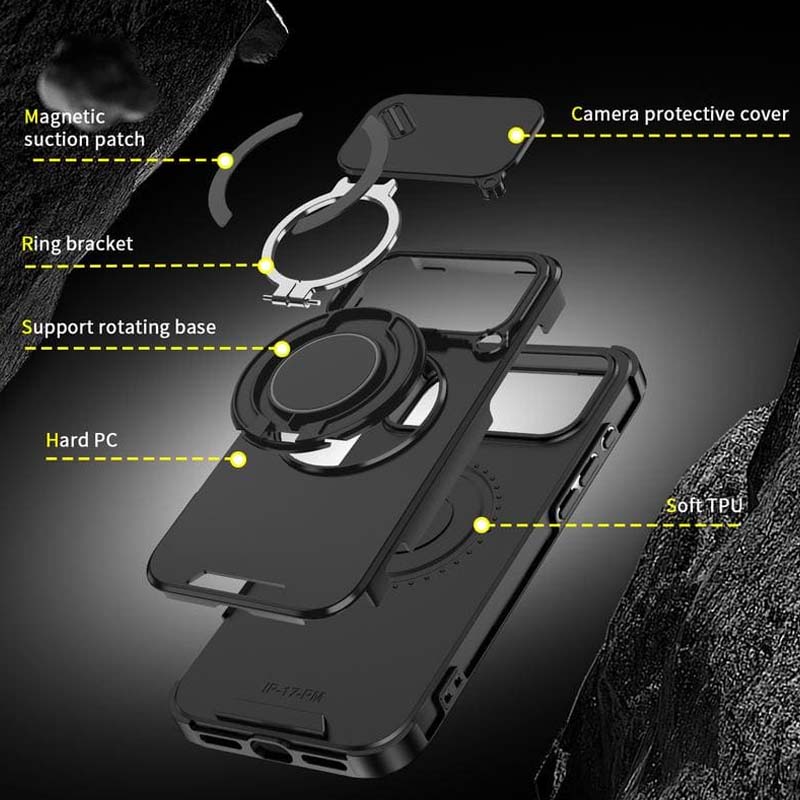 🔥 OSTATNIA PROMOCJA - 50% ZNIŻKI 🔥 Magnetyczne etui na telefon z podstawką w kształcie pierścienia do iPhone'a